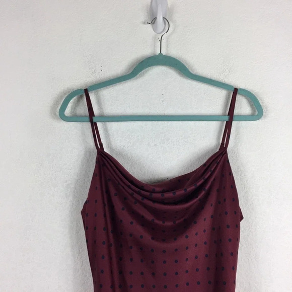 House Of Harlow 1960 x REVOLVE Ira Burgundy Polka Dot Satin Slip Dress Medium - Picture 4 of 15